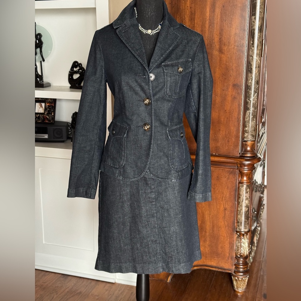 Talbots Stretch Denim Jacket and Skirt‎ Set